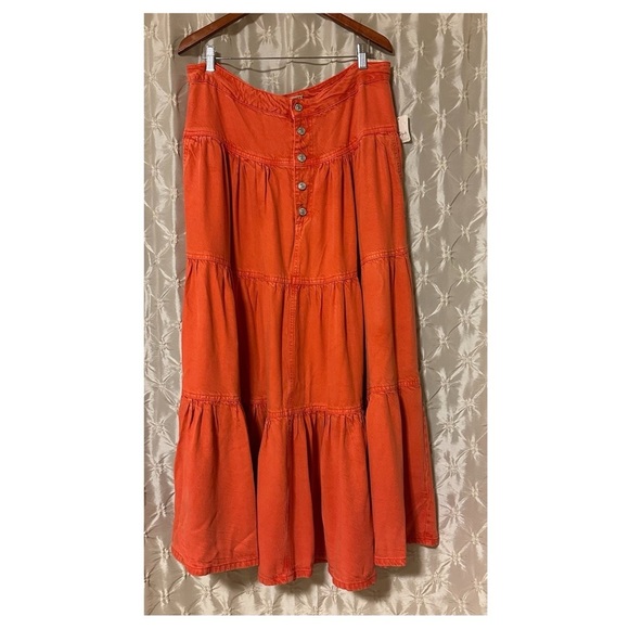 Free People Dreamweaver Tiered Maxi Skirt We The Free Western High Rise Festival - Picture 5 of 15